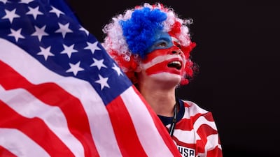 A fan of the United States of America celebrates during the Fifa World Cup 2026 Group D match between USA and Paraguay at Los Angeles Stadium in Los Angeles, California, on the opening day of the tournament. AFP