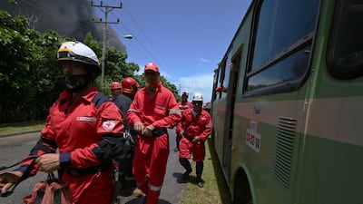 The fire caused by lightning on Friday spread to a second tank at dawn on Saturday, official sources reported. AFP