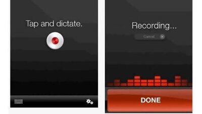 Screen shot of Dragon Dictation by Nuance Communications.