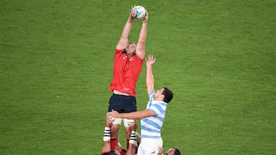 England's lock George Kruis at the Tokyo Stadium. AFP