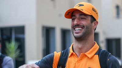 Daniel Ricciardo of McLaren arrives at Yas Marina Circuit on the final day of the Abu Dhabi Grand Prix 2022. Victor Besa / The National