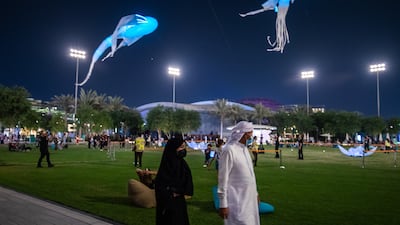 Otherworldly glowing creatures, the Lumineoles, can be seen at Expo 2020 Dubai. Victor Besa / The National