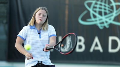 Clara Lehmkuhl has Down Syndrome and is training to play singles tennis at the upcoming Special Olympics. Victor Besa / The National