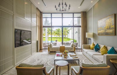 The living area in one of the private villas. Photo: Marriot Bonvoy