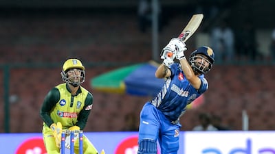Rinku Singh bats during the UPT20 League in Kanpur, India