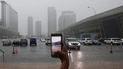 Photographs of the heavy rain were a regular feature on Tuesday. Ravindranath K / The National