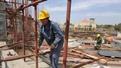 Chinese workers at the African Union conference centre in Addis Ababa, Ethiopia. China is constructing the building for free.