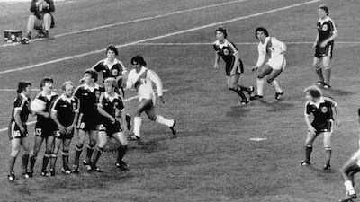 Teofilo Cubillas, Peru v Scotland, June 1978: Truly one from the archives and a World Cup classic, yet it still feels so unique. The set piece was right on the edge of the penalty area and instead of an instep-curler over the wall, Cubillas went for an outside of the foot curler around the wall at the near post and it looked effortless. Beautiful. Great kit too. AP Photo