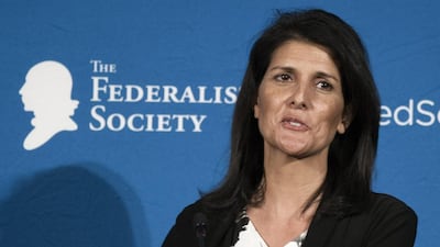 South Carolina governor Nikki Haley speaks in Washington on November 18, 2016. Cliff Owen/AP Photo