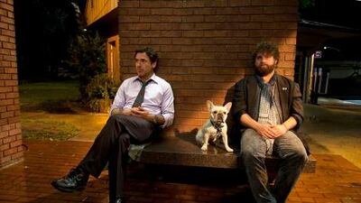 Robert Downey Jr and Zach Galifianakis in Due Date, an odd-couple-cum-road-movie which avoids exploring character depths that would give the comedy extra resonance.