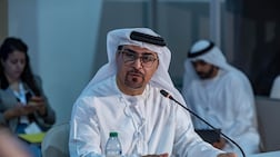 Fahad Al Gergawi, undersecretary of UAE Ministry of Foreign Trade, speaks at a ministerial round-table at the AIM Congress. Antonie Robertson/The National