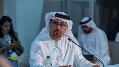 Fahad Al Gergawi, undersecretary of UAE Ministry of Foreign Trade, speaks at a ministerial round-table at the AIM Congress. Antonie Robertson/The National