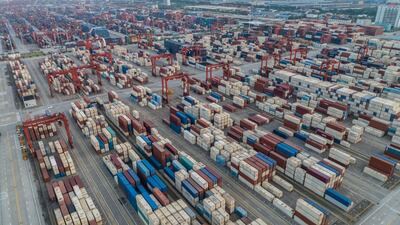 Shipping containers at the Port of Taicang in Jiangsu Province. China’s economy was meant to drive a third of global economic growth this year. Bloomberg