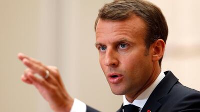 French President Emmanuel Macron attends a joint press conference with Spanish Prime Minister Pedro Sanchez at the Elysee Palace in Paris, France. Thibault Camus/Pool via Reuters