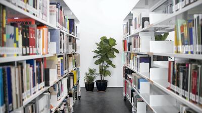 The library has 3,000 art books. Photo: Reem Mohammed / The National