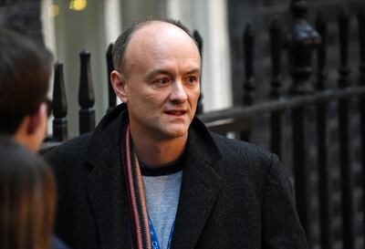 Dominic Cummings, senior advisor to Britain's Prime Minister Boris Johnson stands in Downing Street in London as Boris Johnson arrives to speak, on Friday, December 13, 2019 AP Photo/Alberto Pezzali
