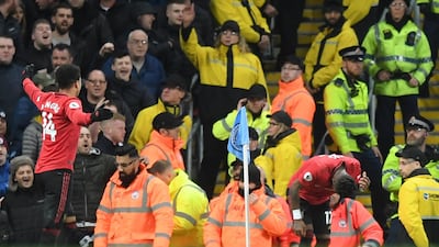 United's Fred gestures at the crowd. Getty