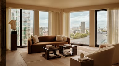 River Park Tower overlooks the Thames and includes concierge services among its offerings. Photo: FTI