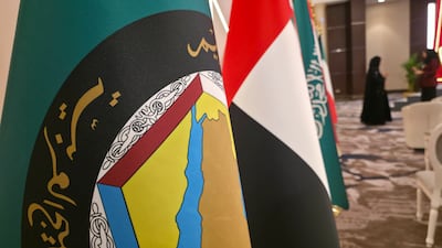Flags of Gulf states in Bahrain before the GCC summit. Mohamad Ali Harisi / The National