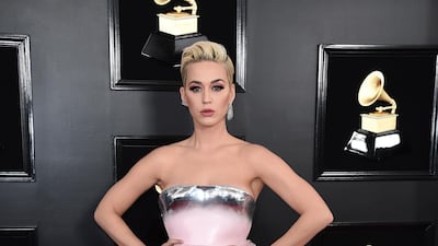Katy Perry looks like a chic toilet roll holder - and we don't mean that as an insult, it's more just a comment on the structure - in Balmain Haute Coutur. Photo: AP