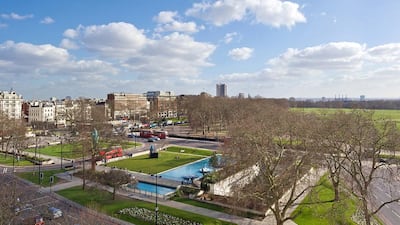 The view on to Hyde Park from Connaught Place. Courtesy Redrow Homes
