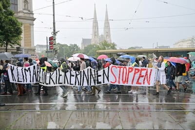 People attend a protest as part of the Global Climate Strike of the movement 'Fridays for Future' in Vienna, Austria. Reuters