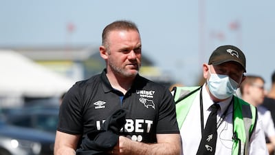 Soccer Football - Pre Season Friendly - Derby County v Manchester United - Pride Park, Derby, Britain - July 18, 2021 Derby County manager Wayne Rooney arrives for the match Action Images via Reuters / Craig Brough
