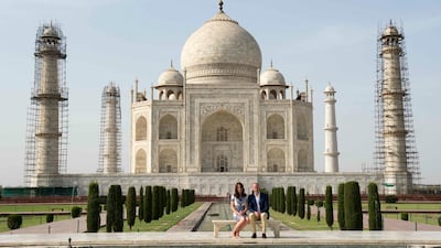 Prince William, Duke of Cambridge and Catherine, Duchess of Cambridge visit the Taj Mahal on April 16, 2016. Getty Images