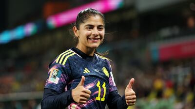 Catalina Usme scored Colombia's winner against Jamaica at the Melbourne Rectangular Stadium on August 08, 2023. Getty