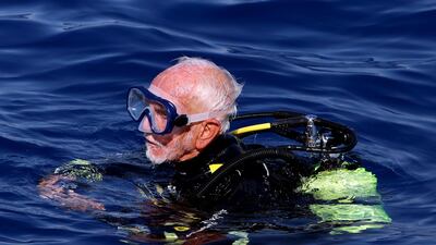 Ray Woolley dives at the Zenobia wreck off the southern coast of Larnaca, Cyprus. AP