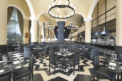 The Great British Restaurant has striking decor and acts as an all-day dining option at Dukes Dubai. Courtesy Dukes Dubai