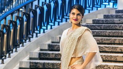 Fernandez on the set of 'Race 3' in Abu Dhabi in 2018. Subhash Sharma for The National