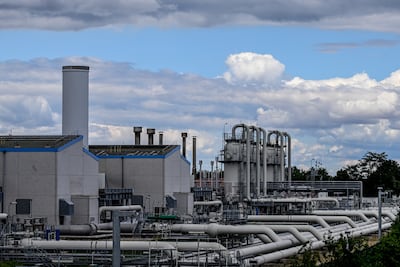 A view shows gas compressor station in Mallnow, Germany, July 11, 2022. The compressor station has stopped receiving Russian gas through the Yamal-Europe pipeline, which transits Belarus and Poland, since Russian operator Gazprom in May had discontinued usage of the Poland section. EPA