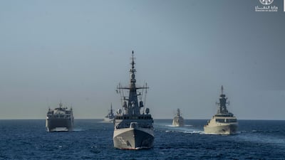 The exercise in Oman involved 10 combat vessels and two platoons from special maritime security units. Photo: Saudi Ministry of Defence