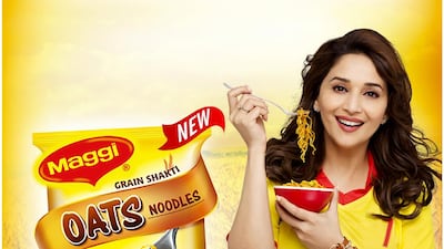 Actress Madhuri Dixit in an advertisement for Maggi. Courtesy Maggi