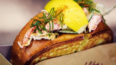 MOOD FOR SEAFOOD: Mini lobster roll, Dh20, Burger & Lobster