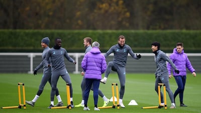 Tottenham Hotspur players training. PA
