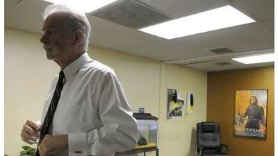 Terry Jones inside the Dove World Outreach Centre in Gainesville, Florida.