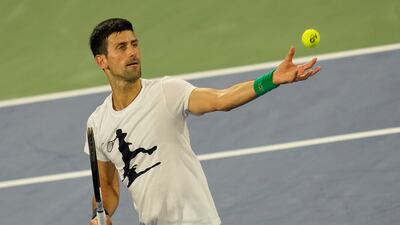 Novak Djokovic trains in Dubai. AP