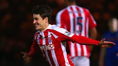 Bojan Krkic celebrates his opening goal during the FA Cup fourth round at Rochdale. Later in the game, the striker would sustain an injury that rules him out for the rest of the season. Alex Livesey / Getty
