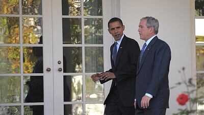 US presidents George W. Bush and Barack Obama have each made foreign policy mistakes. Mandel Ngan / AFP