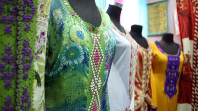 Textiles, including silks, cottons and yarn, remain major Indian exports here. Fatima Al Marzooqi / The National