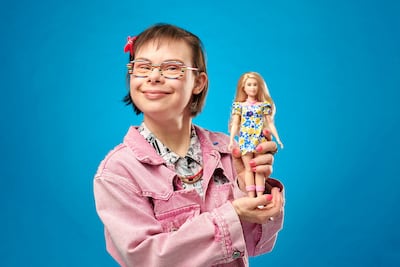 Eleonore Laloux and the Barbie doll with Down's syndrome. Photo: Mattel