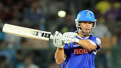 Ross Taylor, the Rajasthan Royals batsman, plays a pull shot in his 35-ball 47 which earnt his side victory against Pune Warriors.
