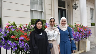 From left: Hamda Al Khajeh, Sarah Al Luaimi and Leen Albejawi. Taylor Heyman, The National