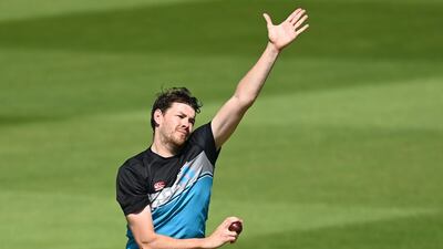 Jacob Duffy of New Zealand bowls during a nets session at Lord's Cricket Ground. Getty