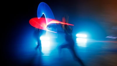 Competitors battle during a national Star Wars lightsaber tournament in Beaumont-sur-Oise, France. AP Photo