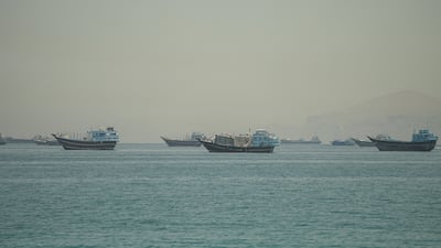 Vessels sail through the Strait of Hormuz, as seen from Musandam, Oman. Reuters