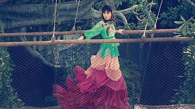 Dress, Dh78,050, Gucci. An image from Birds of Paradise, the November fashion editorial for Luxury Magazine. Photographer: Norbert Kniat at MMG; Fashion Director: Sarah Maisey; Stylist: Hafsa Lodi