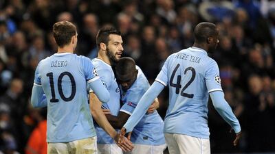 Alvaro Negredo put City ahead for good with their third goal on Wednesday night. Clint Hughes / AP